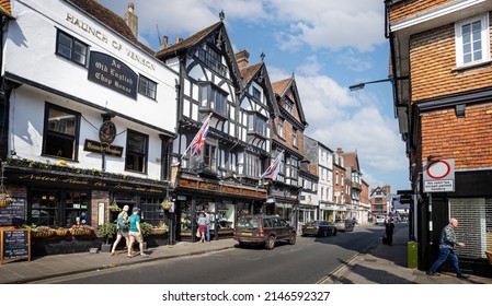 Medieval Pub Shops Half Timbered Buildings Stock Photo 2146592327 ...