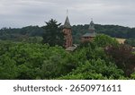 Medieval red stone house in the village of Colonges-la-Rouge in France