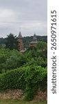 Medieval red stone house in the village of Colonges-la-Rouge in France