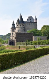 medieval Schloss Bürresheim in the Eifel, known from several movies - Shutterstock ID 1885776220