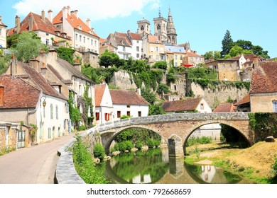 Medieval Semur-en-Auxois in Burgundy, France 