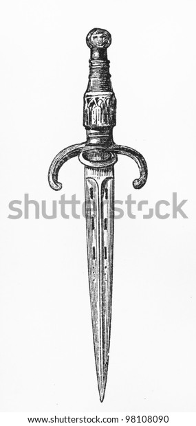 Medieval Small Sword Picture Meyers Lexicon Foto De Stock 98108090