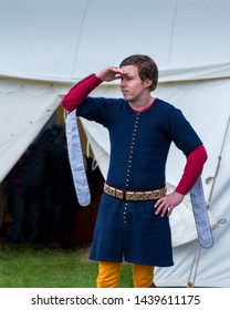 A Medieval Squire Surveys The Camp. The Encampment 