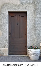 Medieval Style Dark Wood Door At Gray House