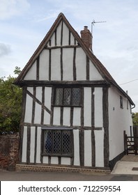Medieval timber framed cottage in Lavenham a village in Suffolk England