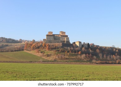 Medieval Torrechiara Castle In The Province Of Parma, Italy