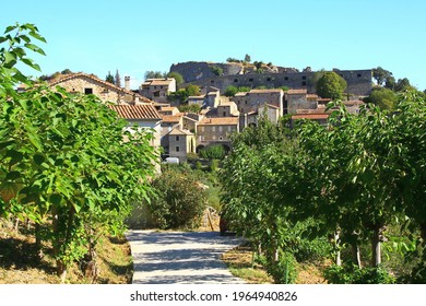 The Medieval Village Of Banne In The South Of The Ardèche Department In France, At The Foot Of The Cévennes Massif 