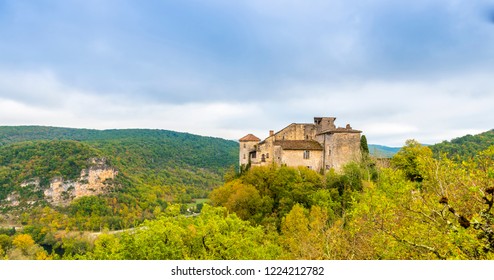 Medieval Village Of Bruniquel In Occitania, France