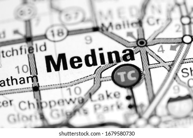 Medina. Ohio. USA On A Map