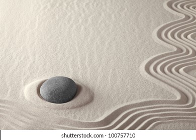 meditation stone japanese zen garden spa wellness background concept for purity harmony balance simplicity relaxation rock and sand pattern