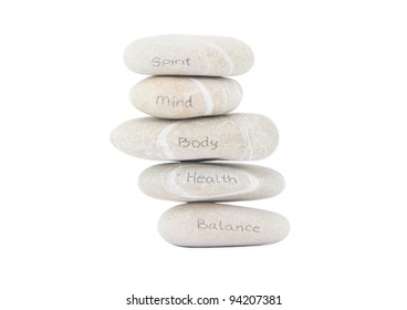 Meditation Stones Isolate On White Background