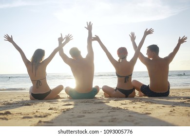 Yoga Beach Meditation Sunset People Sunrise Silhouette Woman Sun Young Meditating Nature Healthy Sea Lifestyle Female Body Morning Relaxation Sky Exercise Ocean Health Fitness Water Girl Group Harmony Lotus Pose Relax T