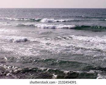 Mediterranean Coast In Tel Aviv, Early Spring, Waves, Travel, Vacation