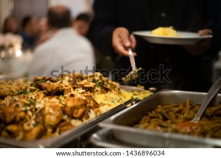 Mediterranean food catering service buffet at wedding ceremony