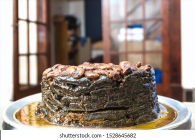 Mediterranean Food - Grape Leaves Rolled On Rice And Stuffed Eggplant With Rice And Beans, Known In Turkey And Syria As Yaprak And As Dolma In Iraq And Persian Gulf Area.