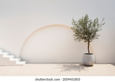 Mediterranean minimal wall and plant exterior architecture - Shutterstock ID 2059451855