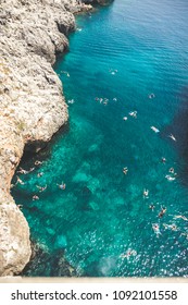 Mediterranean Sea From Ponte Del Diavolo, Puglia, Italy