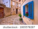 Mediterranean stone street of Porec view, Istria region of Croatia