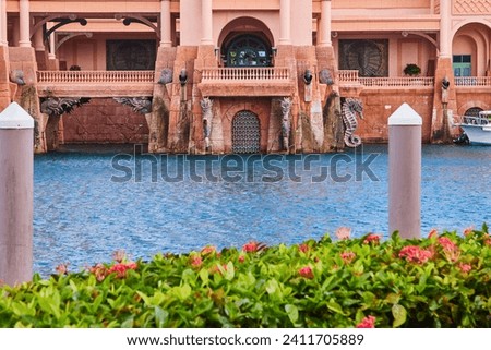 Mediterranean Style Bridge with Mythical Statues, Paradise Island