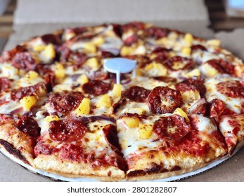 Medium Pepperoni and Pineapple Pizza
