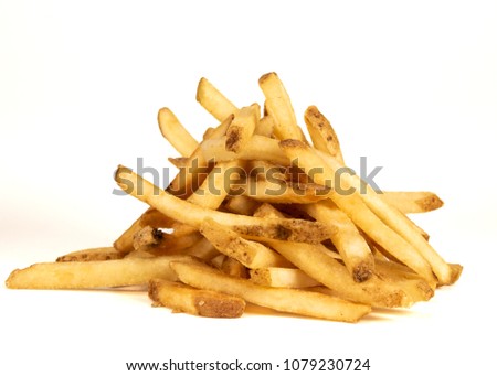 Medium Pile of Fries on White Background