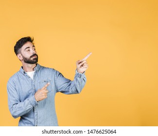 Medium shot guy posing with copy space