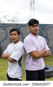 Medium Shot Portrait Of Young Athletic Latino Men