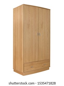 The medium wardrobe wood isolated on the white background.