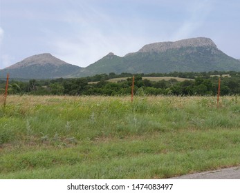 Medium Wide Shot Of The Wichita Mountains At The Comanche County In Oklahoma.