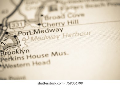 Medway Harbour. Canada on a map.