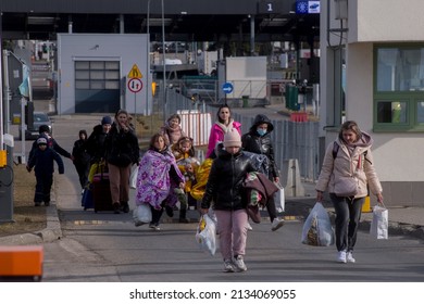 Medyka, Poland-03.01.2022:Refugees From Ukraine On The Polish Border.