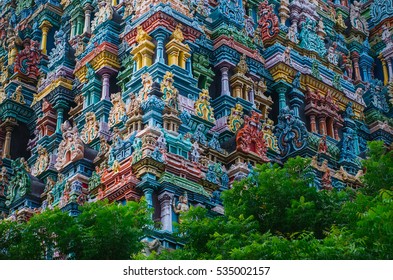 Meenakshi Hindu Temple In Madurai, Tamil Nadu, South India