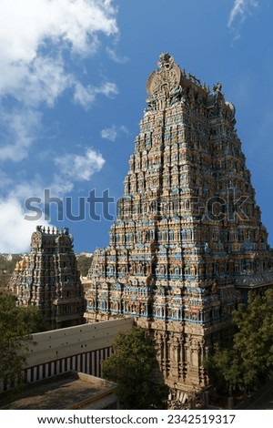 Meenakshi hindu temple in Madurai, Tamil Nadu, South India. 