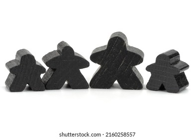 Meeple Family - Figurines For A Board Game Of Black Color