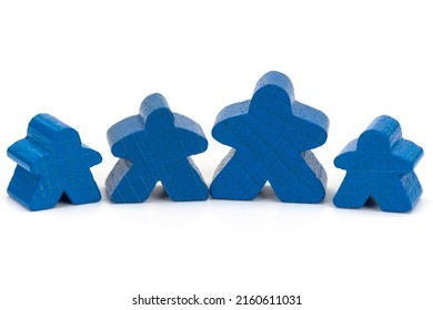 Meeple Family - Figurines For A Board Game Of Blue Color