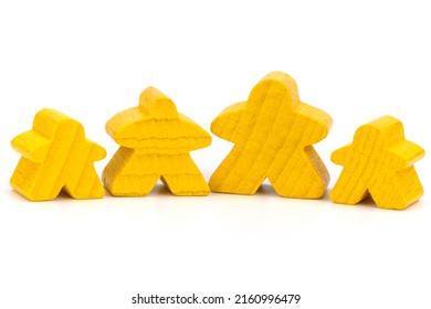 Meeple Family - Figurines For A Board Game Of Yellow Color