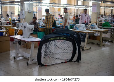 Meerut, Uttar Pradesh, India- 24 September 2018: Sports Goods Manufacturing Hub In India, 