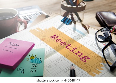 Meeting Agenda Planner Reminder Calendar To Do Concept