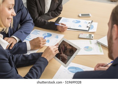 meeting of business people - Shutterstock ID 519699328