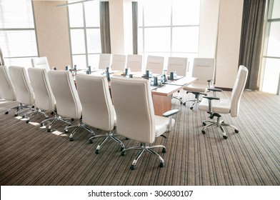 Meeting room with conference table - Shutterstock ID 306030107