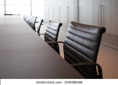 Meeting Room Professional Board Room Lit By Natural Light Chairs And Table Empty Nobody Coronavirus Work From Home