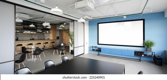 Meeting Room With Projector In Modern Office