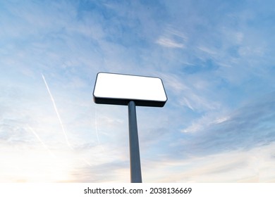 Mega Billboard Rising From Bottom To Top In Blue Sky