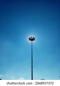 mega pole with clear sky background