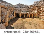 Ġgantija - megalithic temple complex from the Neolithic on  island of Gozo in Malta
