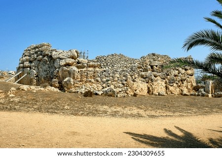 Ġgantija - megalithic temple complex from the Neolithic on  island of Gozo in Malta
