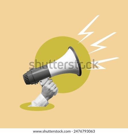 megaphone or loudspeaker on color background, communication concept