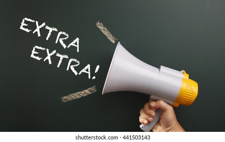 Megaphone With Text Extra Extra