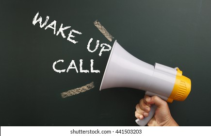 Megaphone With Text Wake Up Call