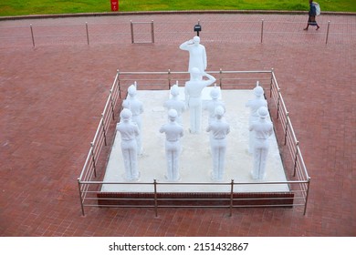 Meherpur, Bangladesh- April 30, 2022: Based On The History Of The Liberation War Of Bangladesh In 1971, The Statue Was Erected In The Historic Mujibnagar Of Meherpur District.